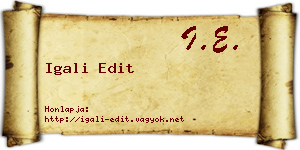 Igali Edit névjegykártya